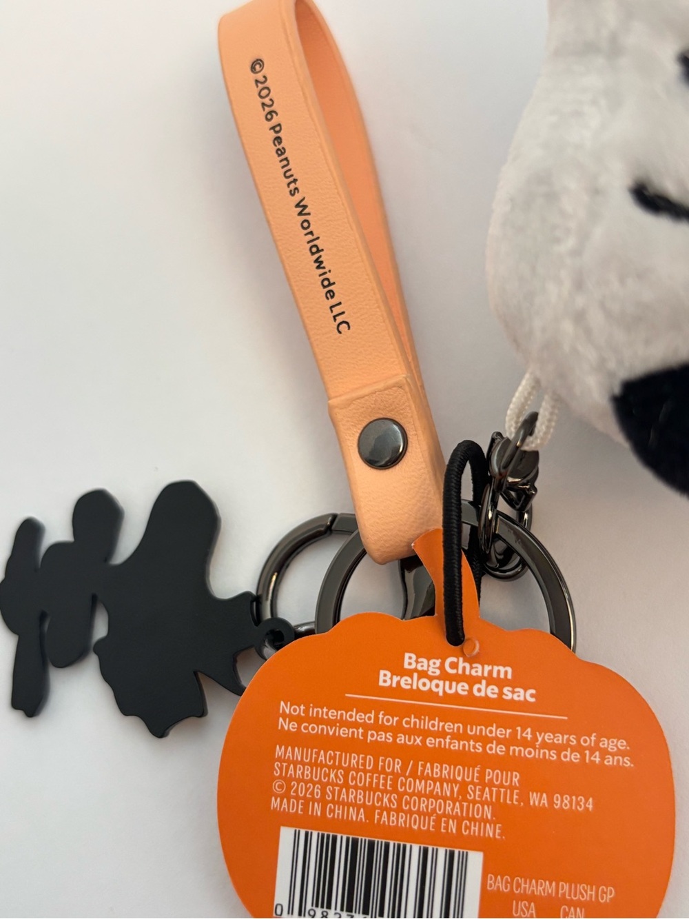 Starbucks x Peanuts Snoopy Pumpkin Plush Bag Charm Keychain NWT HTF - Picture 6 of 6